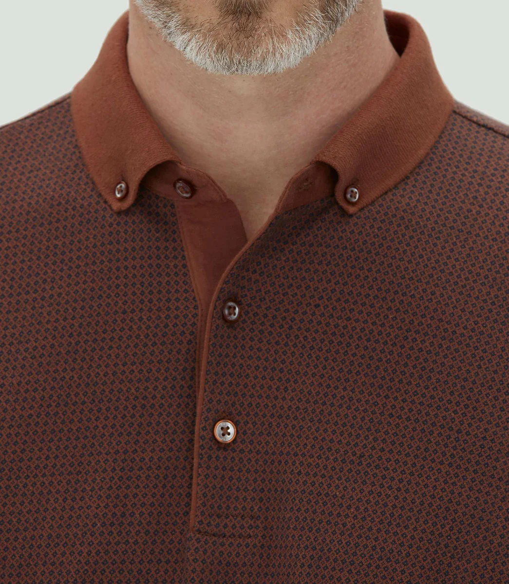 Polo jacquard camel 