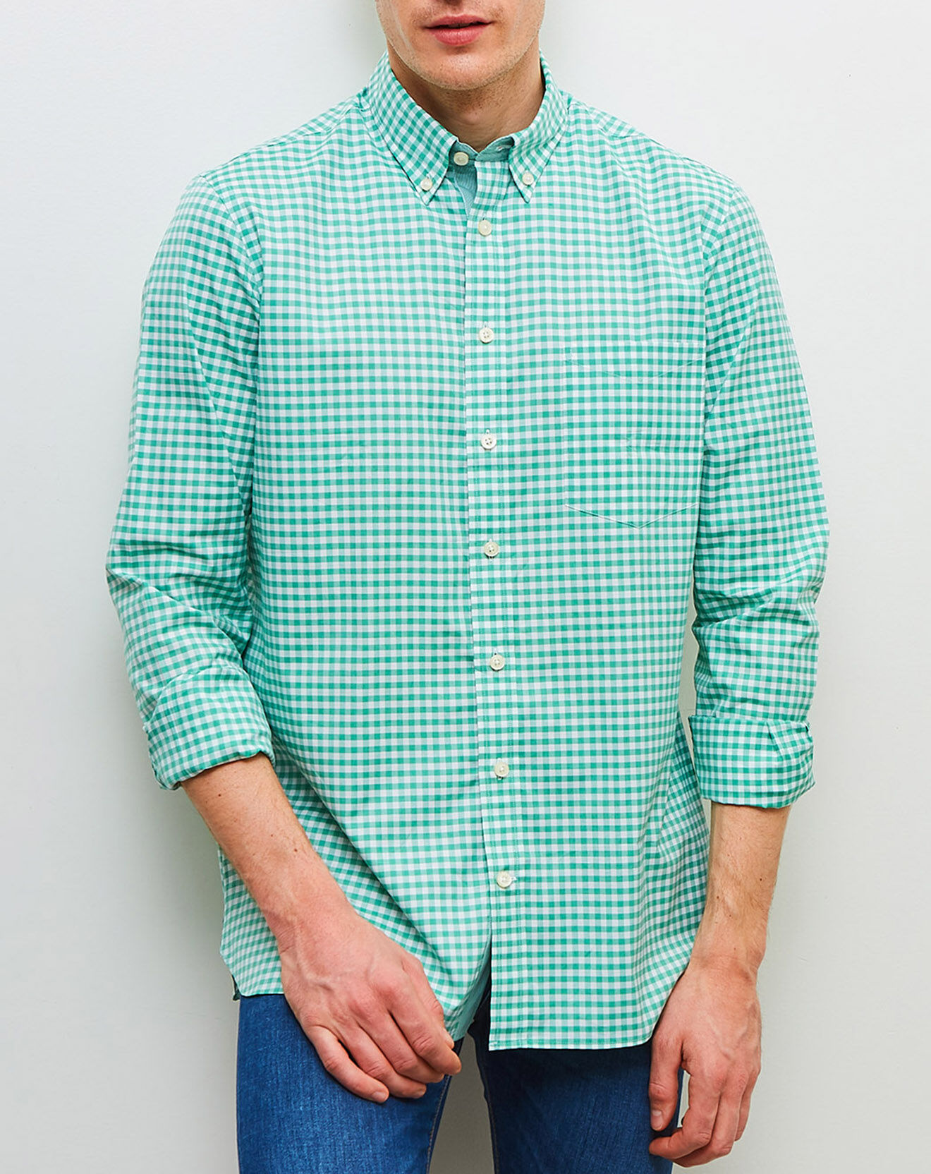 Hackett London Chemise classique vert/blanc