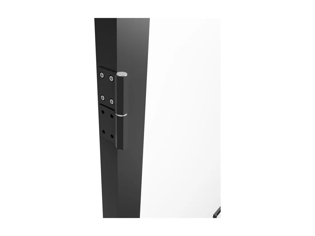 Bloc porte réversible à deux battants en aluminium et verre trempé - 2 x H204 x L93 cm - Noir - LOXTON
