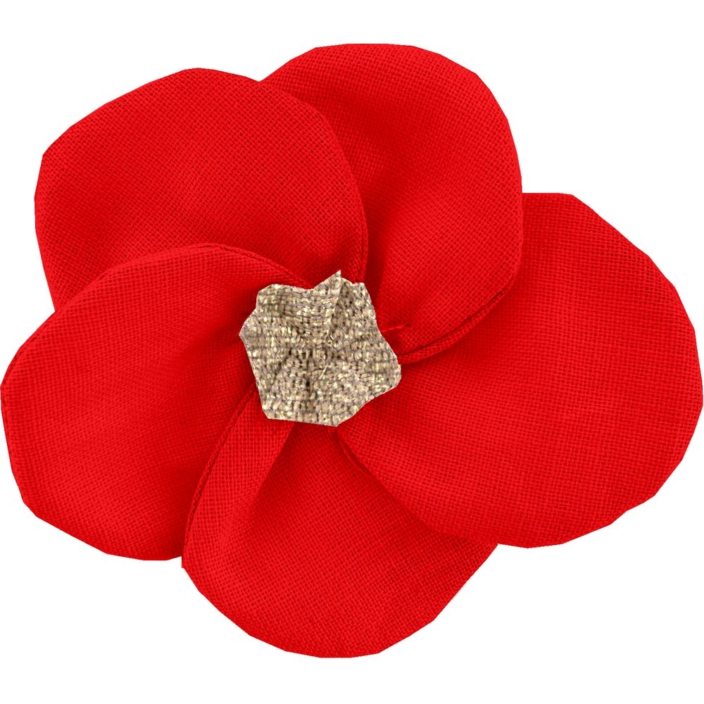 Petite Barrette Pétales De Fleur Rouge