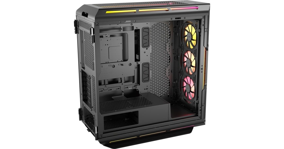 CorsairiCUE LINK 5000T LX RGB midi tower behuizing  (Zwart | 4x USB-A | 1x USB-C | RGB | Tempered Glass)