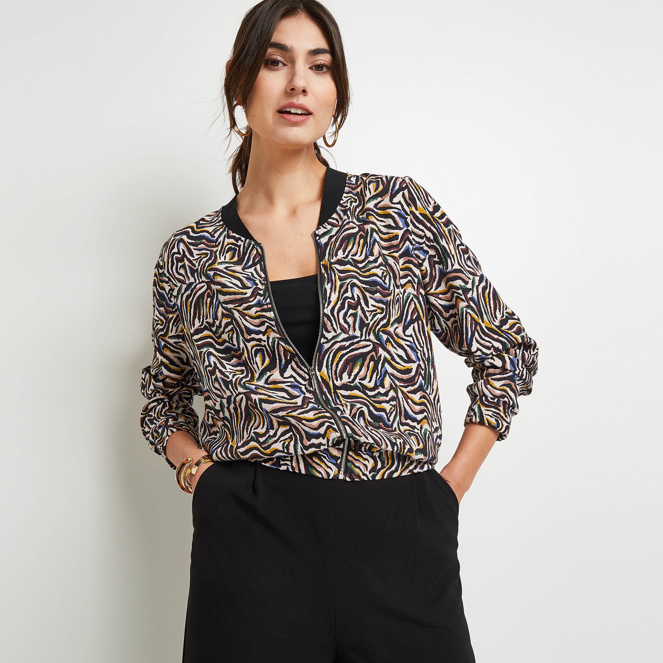 Veste imprimée femme - NOIR