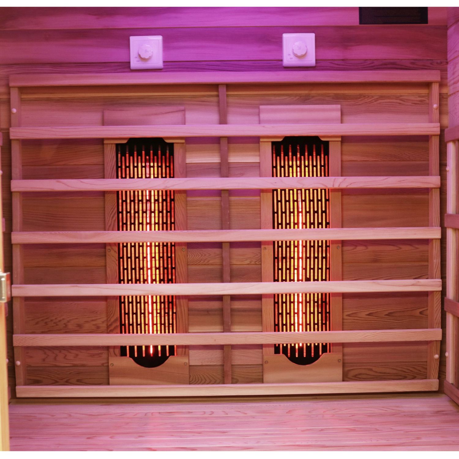 Dewello® Infrarotkabine Infrarotsauna TORONTO 127cm x 106cm inkl. 4 Vollspektrumstrahler, 4 Karbonstrahler, 4 Personen
