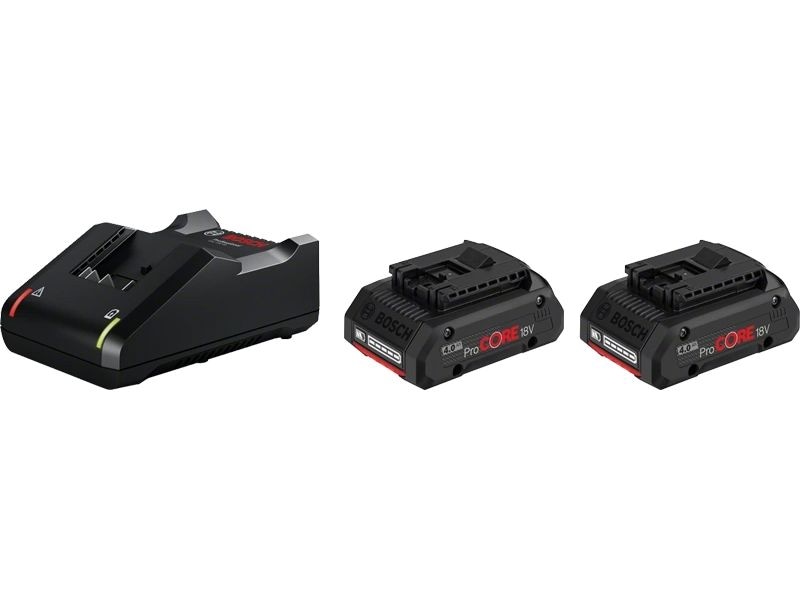 Bosch Professional Akku und Ladegerät 2 x ProCORE18 V 4.0Ah Akku-Set für Elektrowerkzeuge