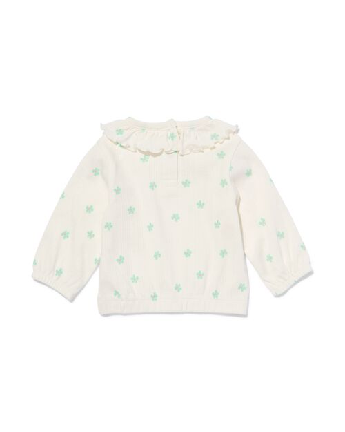 t-shirt côtelé à volants pour nouveau-né blanc cassé