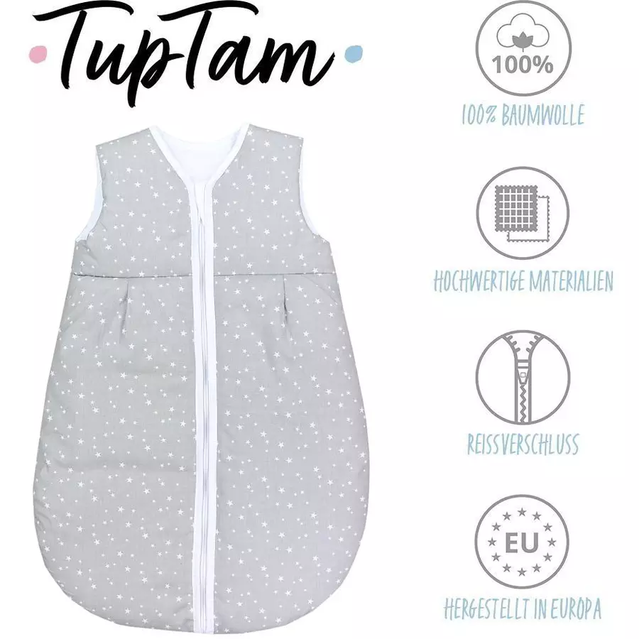 TupTam Baby Ganzjahres Schlafsack Ärmellos Wattiert grau Modell 2