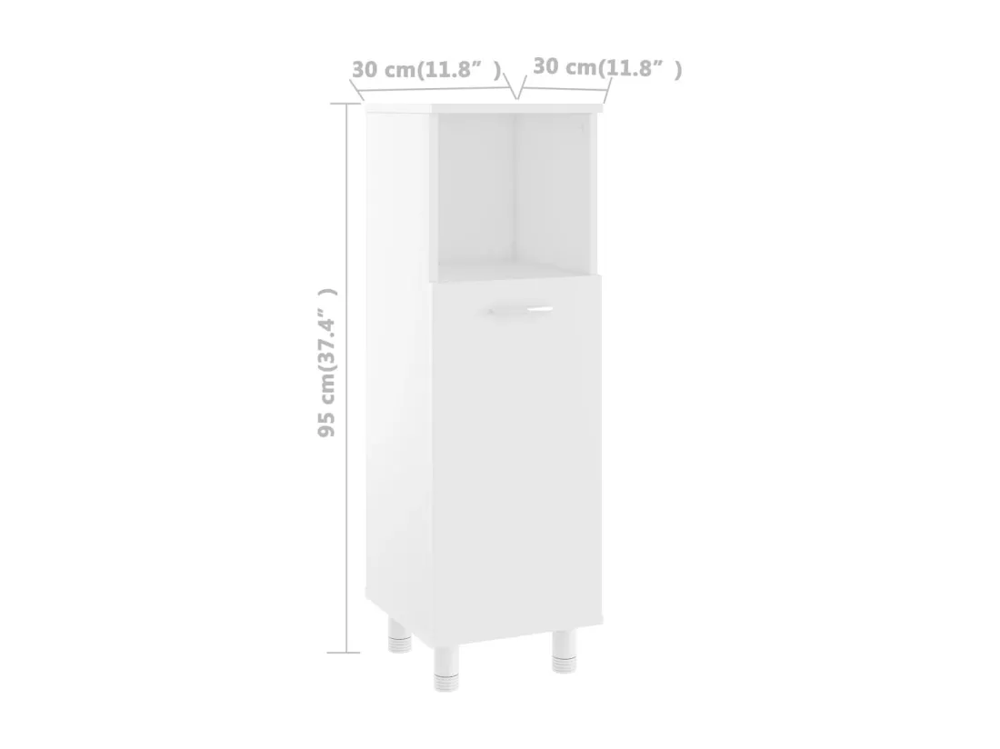 Armoire de salle de bain Blanc 30x30x95 cm Bois d'ingénierie