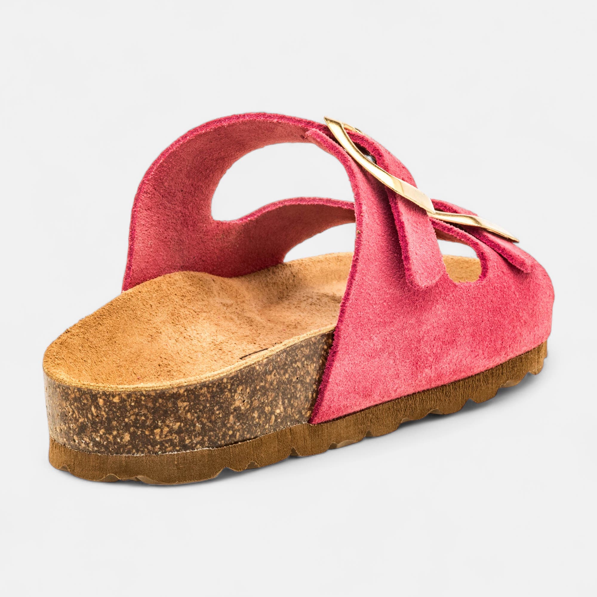 Mules semelle liège Fille en cuir rose