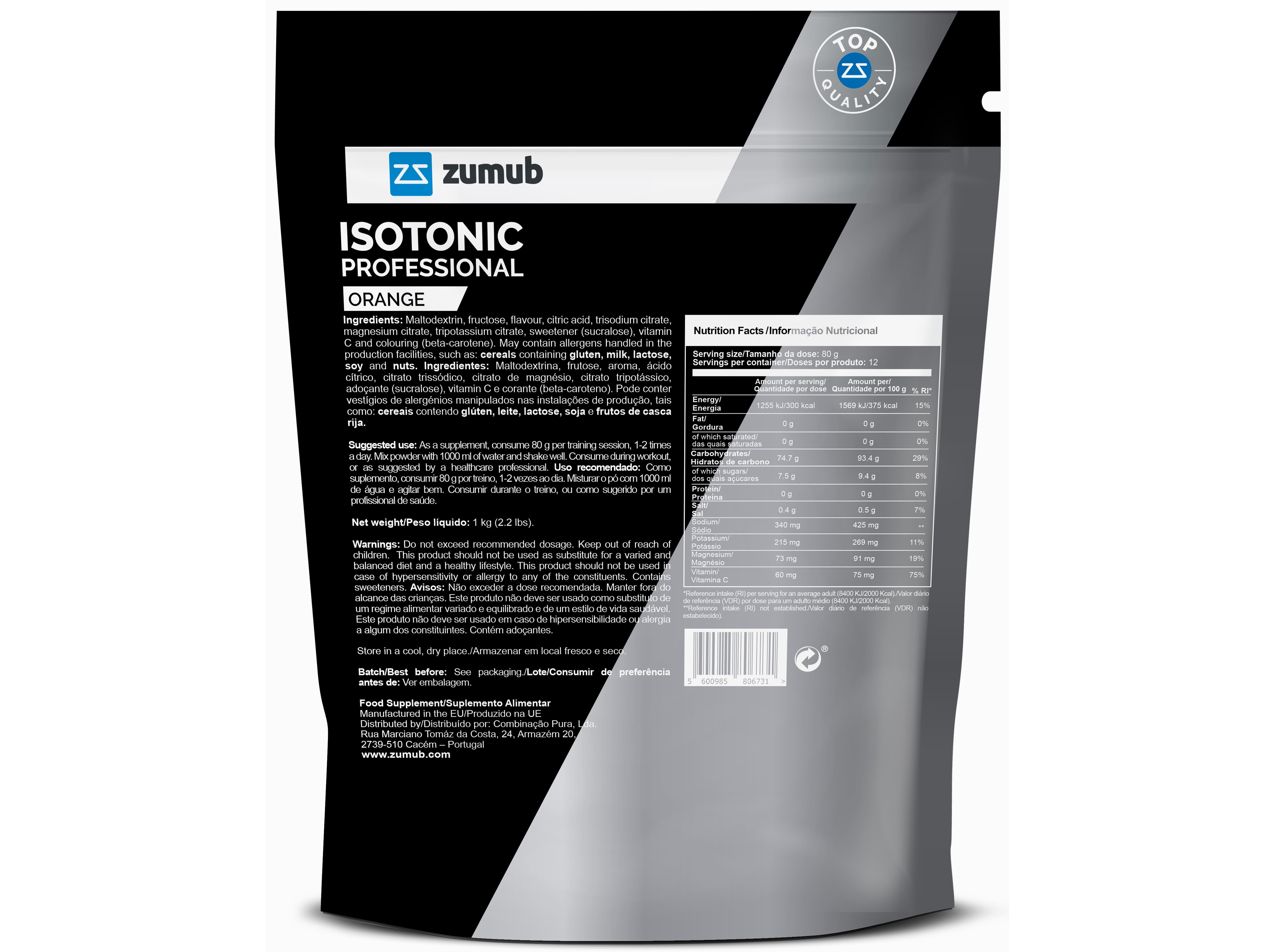 SUPLEMENTO ISOTÓNICO ZUMUB LARANJA 1KG