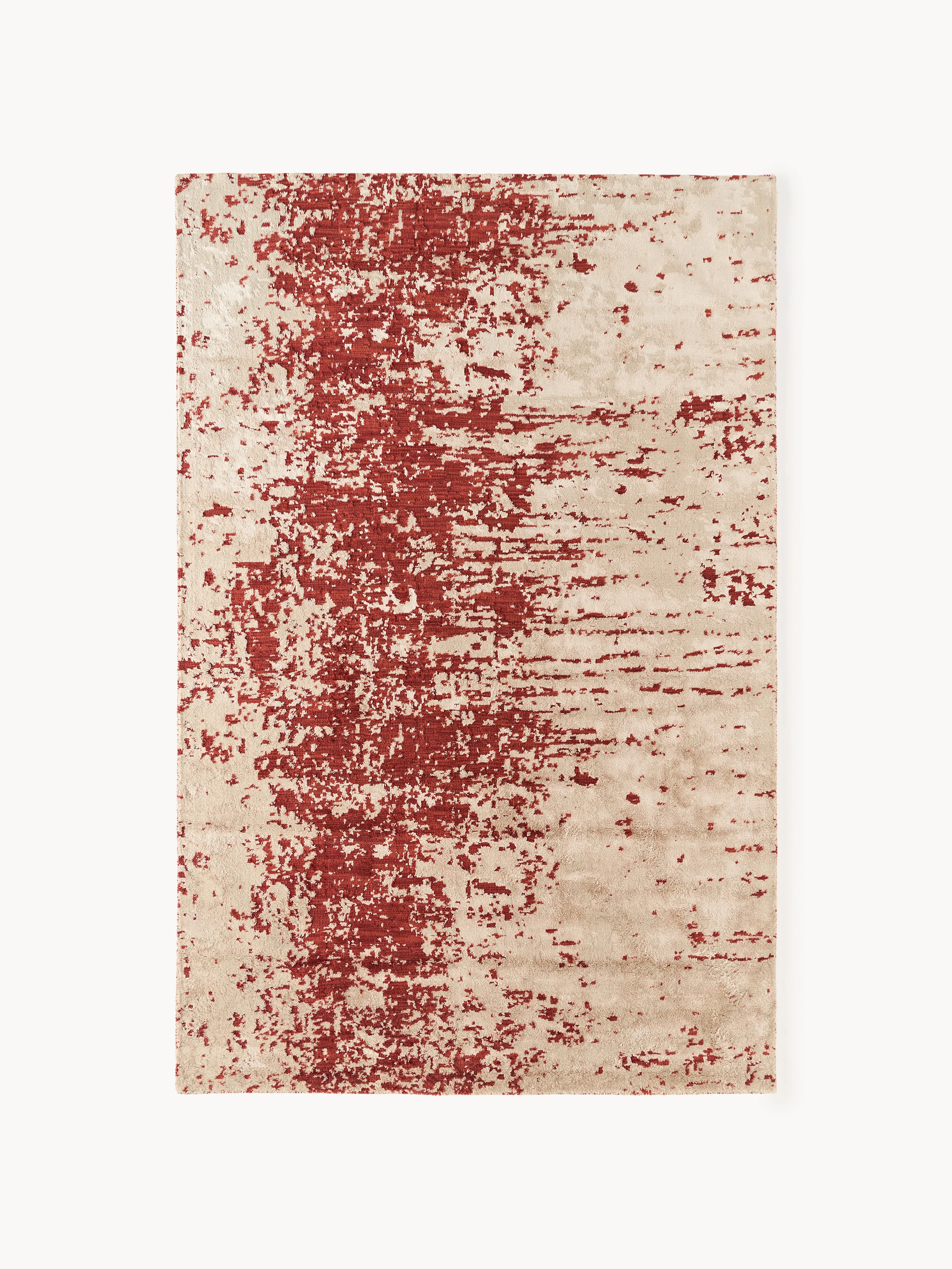 Handgeweven wollen vloerkleed Cynthia met abstract patroon