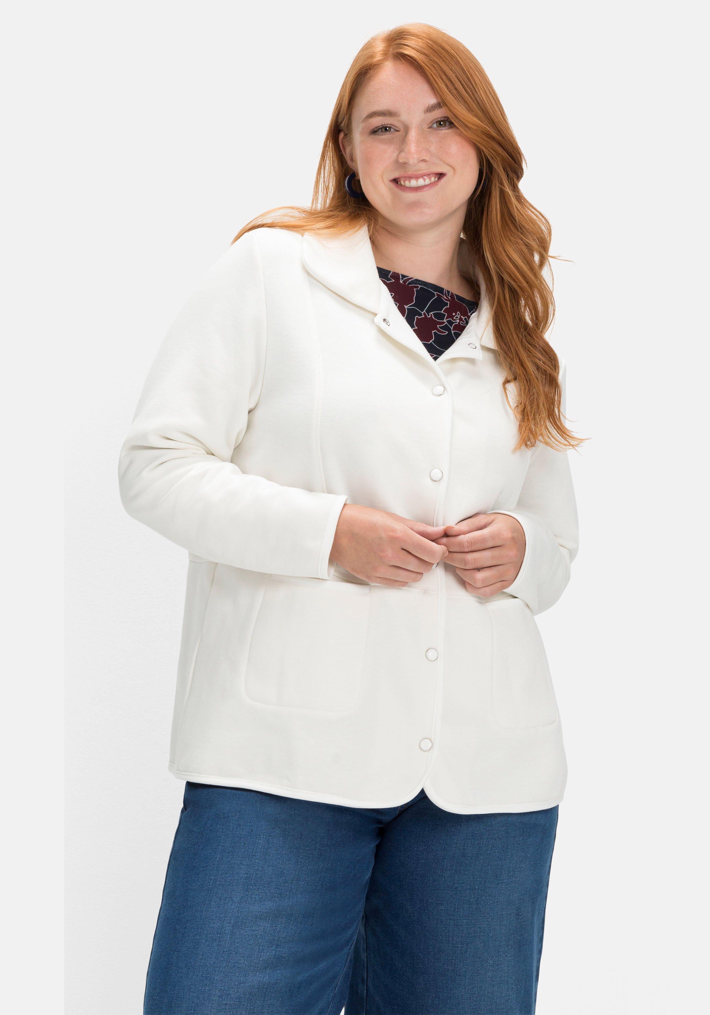 Sweatjacke im Shacket-Stil, mit Umlegekragen
