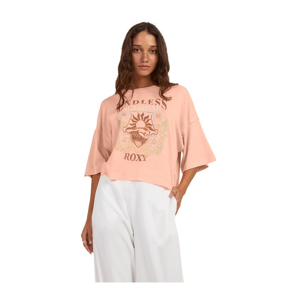 Roxy FROZEN SUNSET - Tee-shirt Femme peach parfait