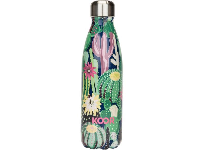 KOOR Trinkflasche Cactus 500 ml Thermosflasche aus Edelstahl