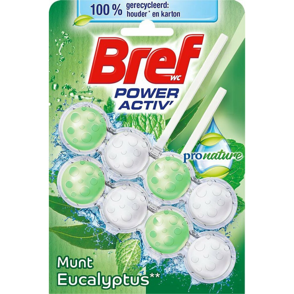 Bref Toiletblok Power Activ Pro Nature Munt Eucalyptus2 stuks