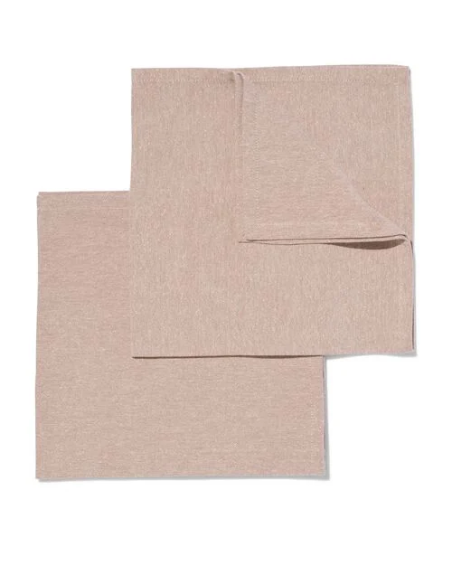 2 serviettes beiges avec paillettes coton chambray 47x47