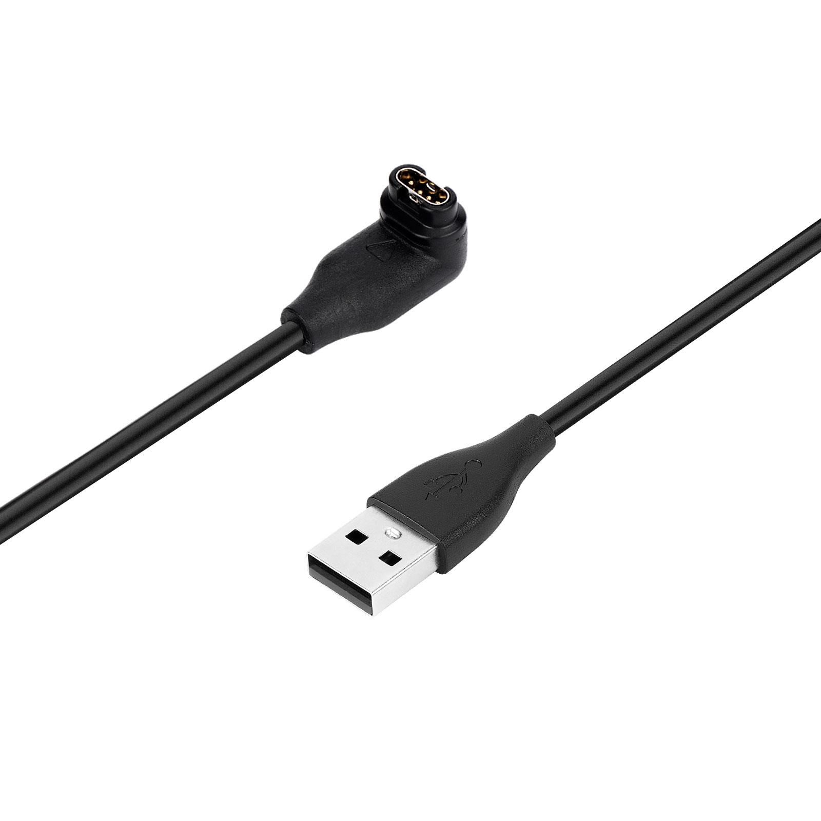 (1m) USB A auf Garmin Forerunner Ladekabel 90 Grad Winkel - Schwarz