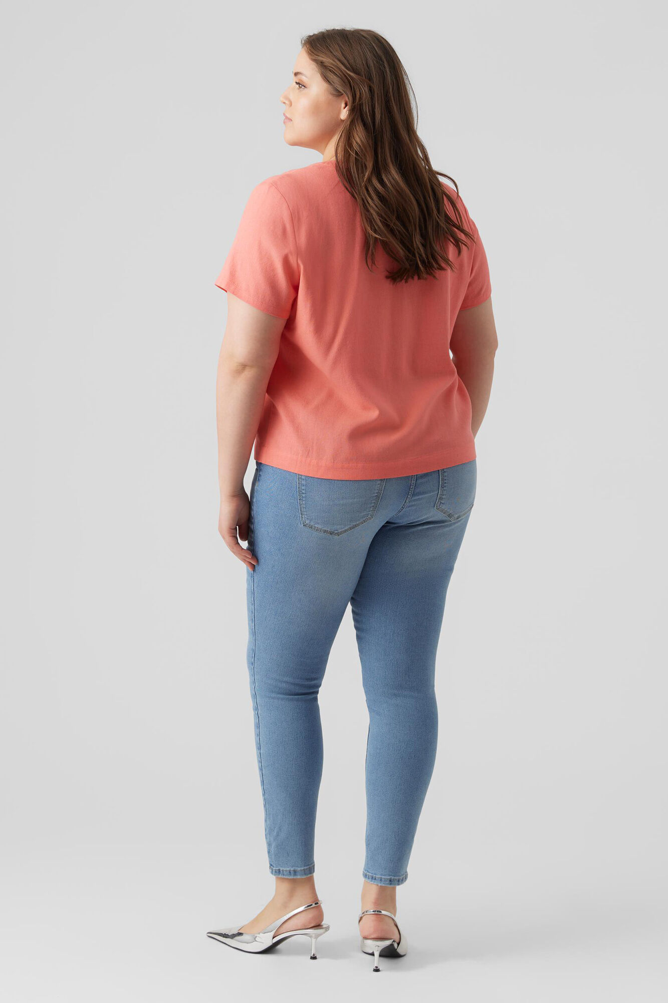 Blusa básica de manga curta Curve - Vermelha