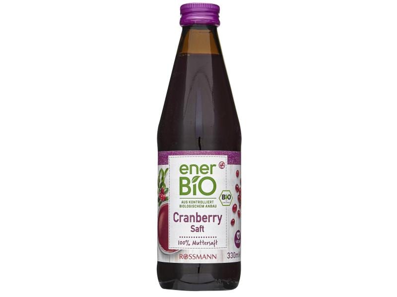 enerBIO Bio Saft Cranberry 330 ml Biologisch zertifizierter Obstsaft aus 100% Cranberry