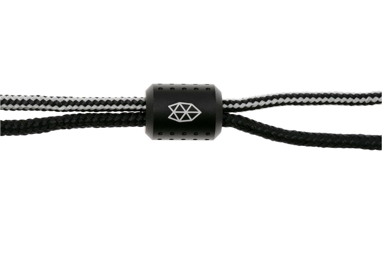 The James Brand The Alder ES215970-10 Black Titanium, Black/BW, paracord lanyard met bead