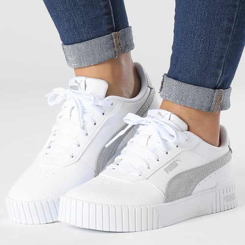 Baskets Femme Carina 2 Distressed 387622 Puma White Puma Silver