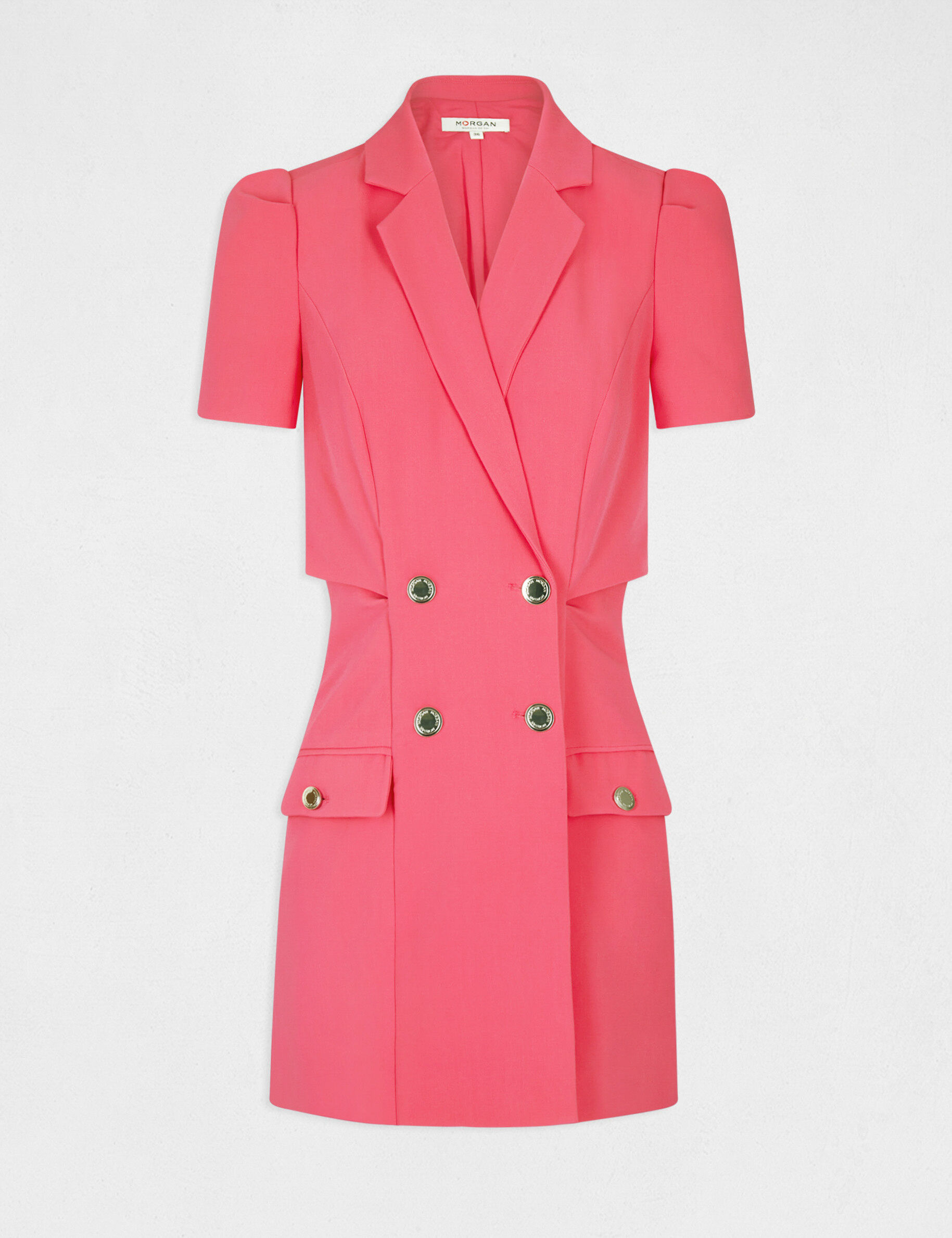 Combinaison droite effet robe rose moyen femme - rose_moyen