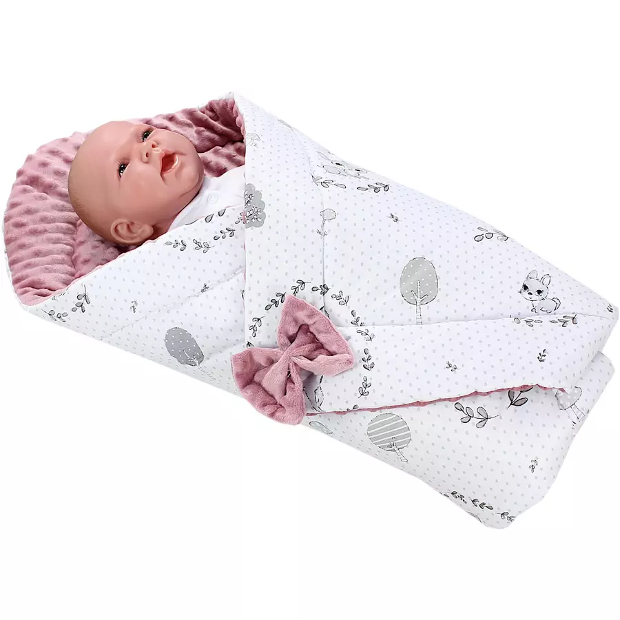 TupTam Baby Winter Einschlagdecke Warm Wattiert Minky altrosa