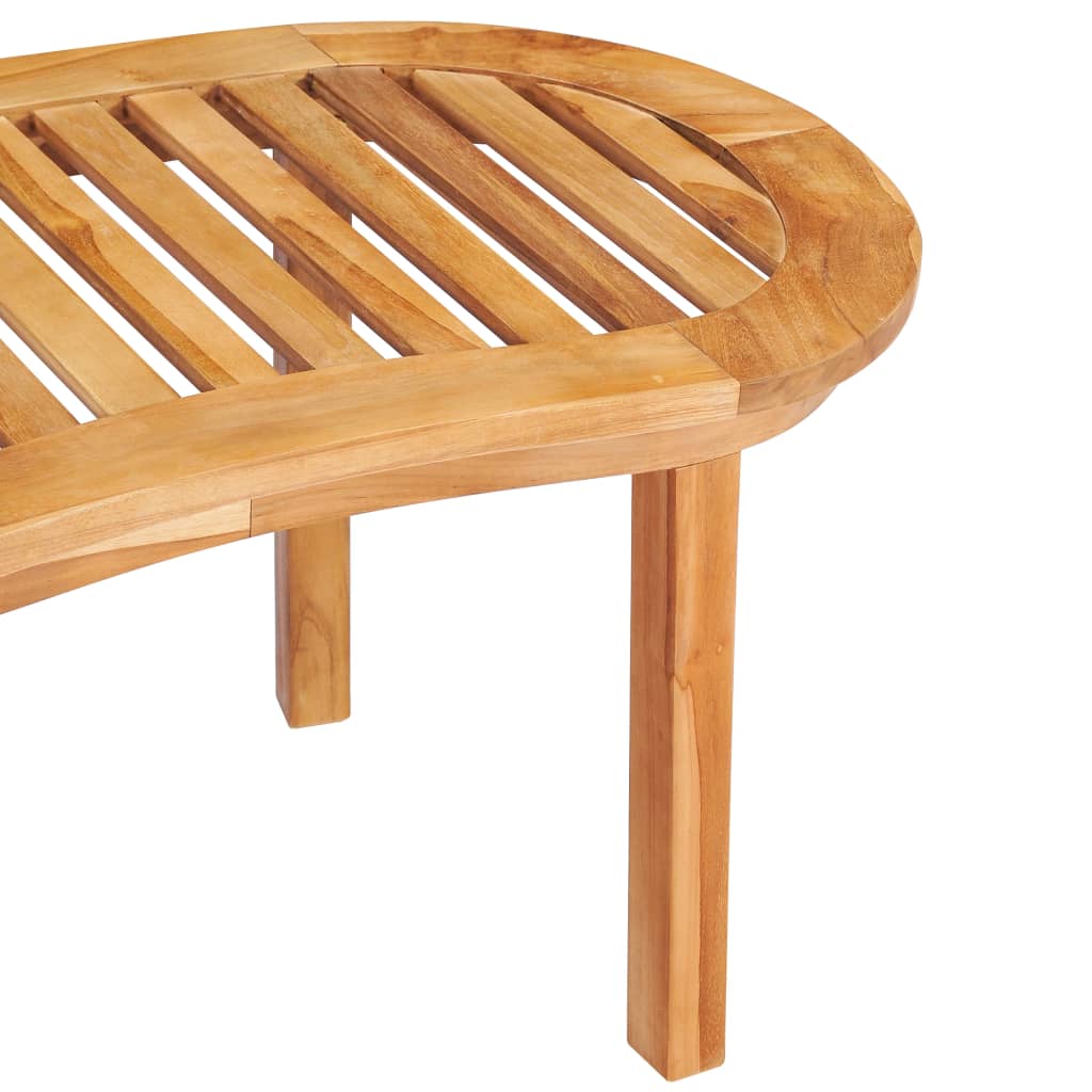 Salon de jardin meuble d'extérieur ensemble de mobilier 3 pièces en forme de banane bois de teck solide