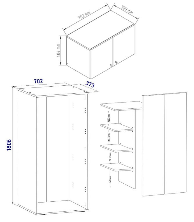 VCM Holz Besenschrank Staubsauger Putzschrank Haushaltsschrank Vandol K