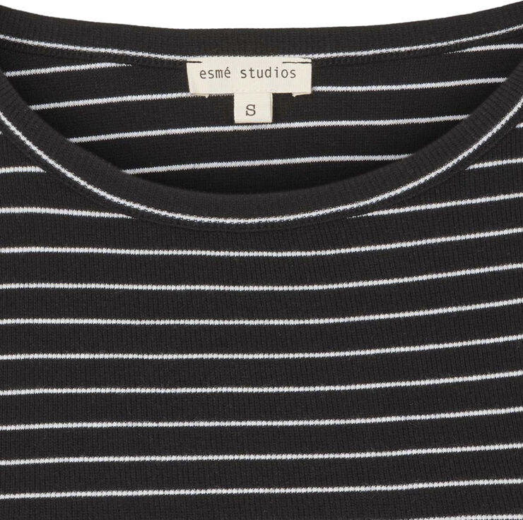 esmé studios ESBlossom Stripe 2/4 T-shirt GOTS Black