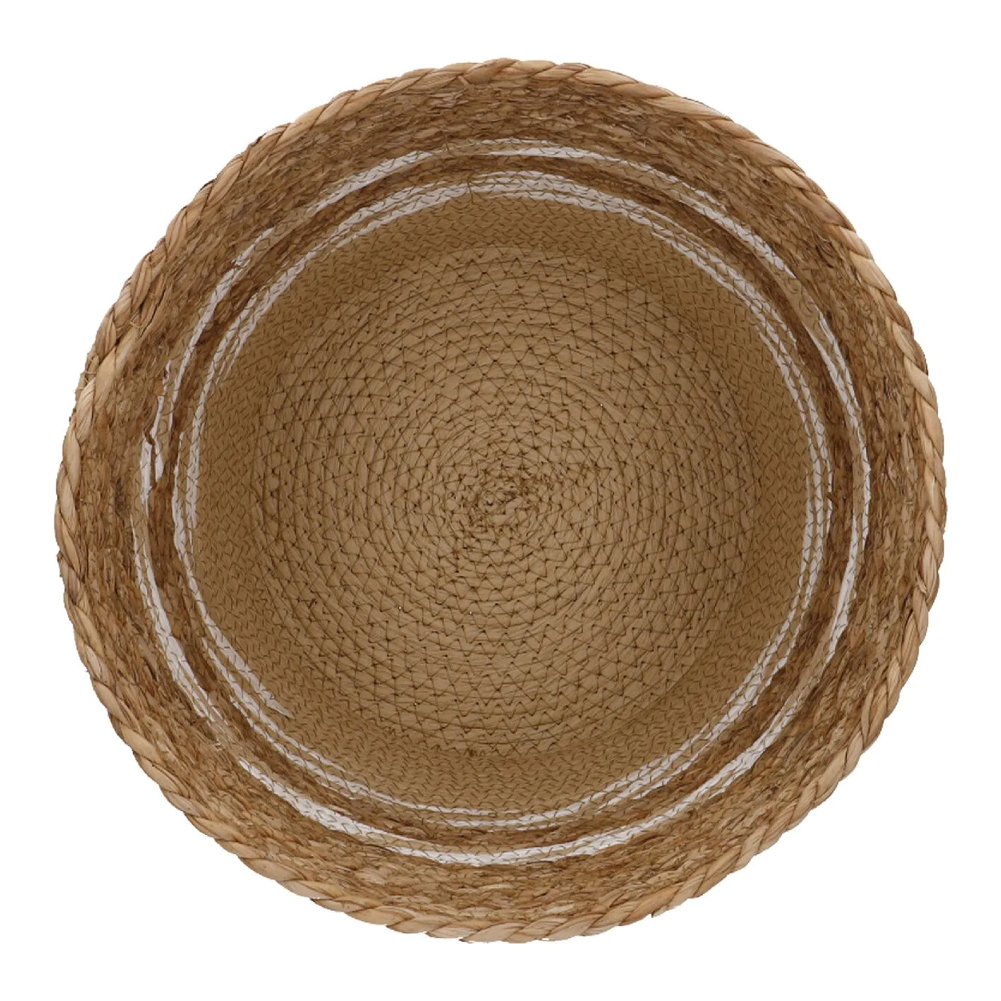 Flechtkorb Streifen, natur/weiß, 31 x 27.5 cm