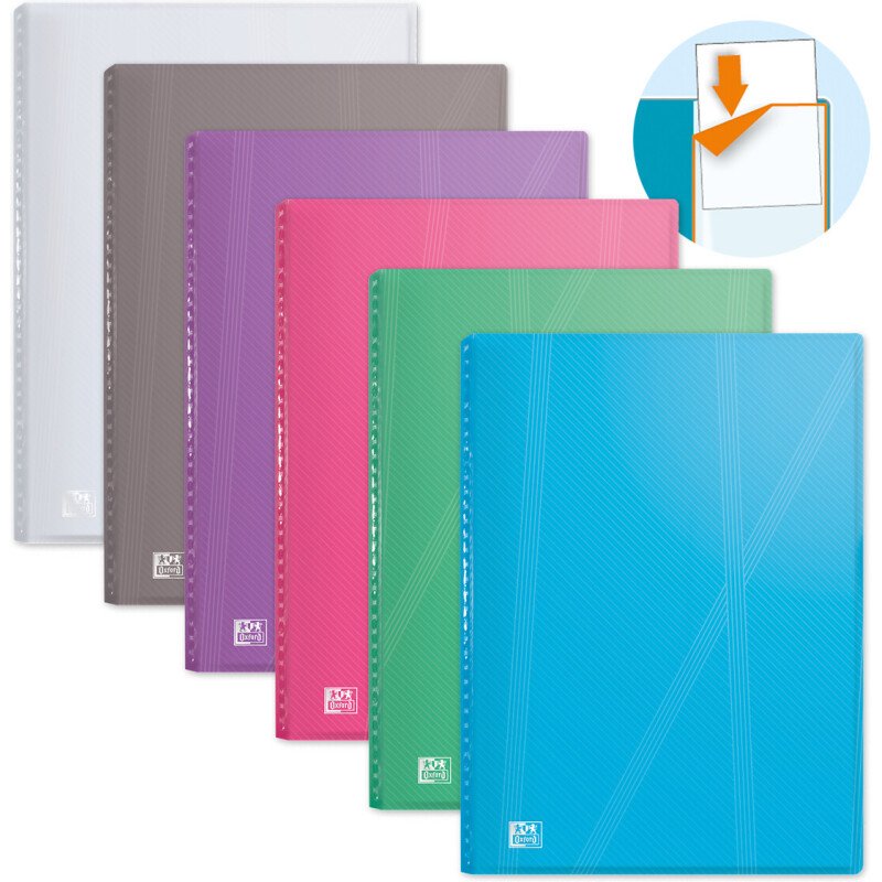 Protège-documents Oxford Hawaï A4 160 vues / 80 pochettes couverture polypro coloris assortis