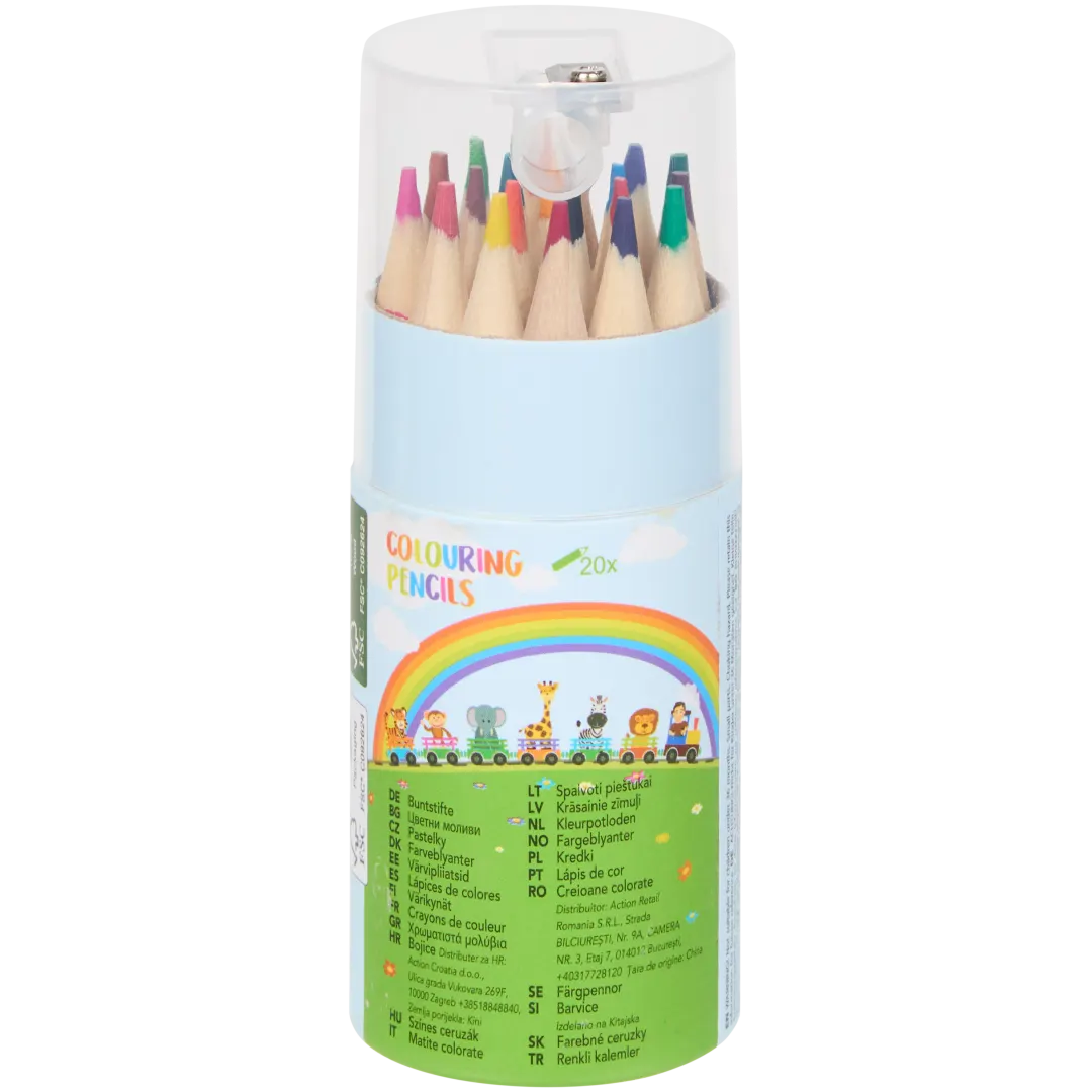 Crayons de couleur pour enfant avec taille-crayon