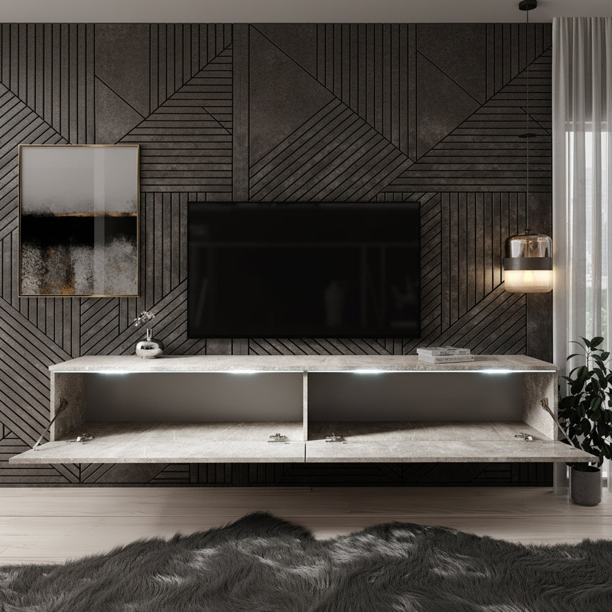 Dixon - TV-Meubel - Betonlook - 180 cm