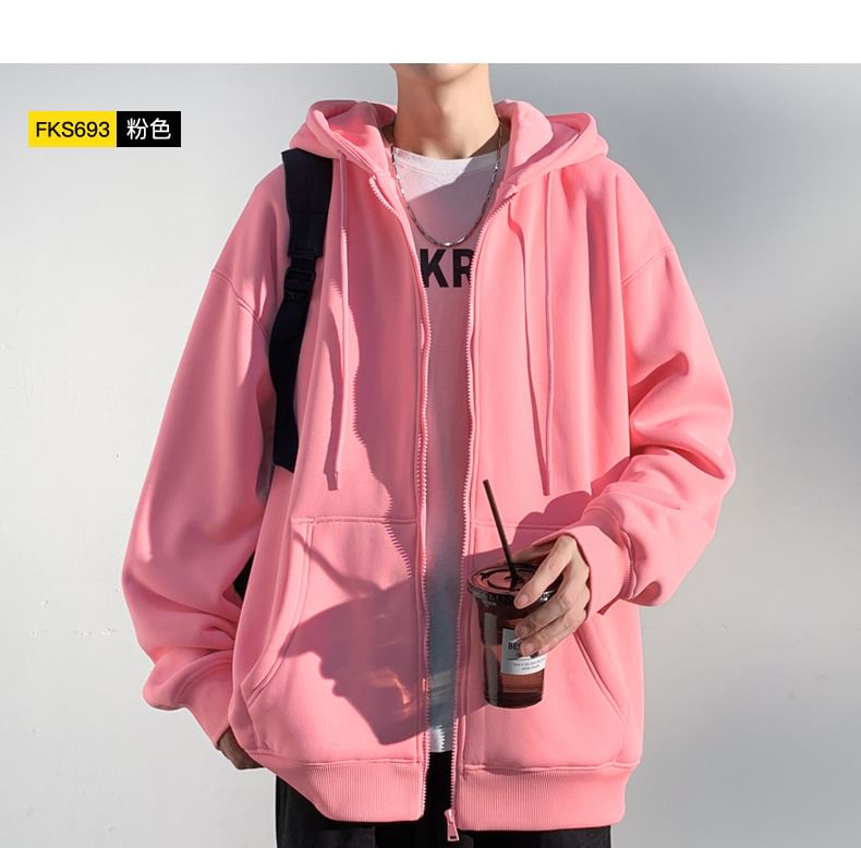 Leftitt - Effen hoodie met rits