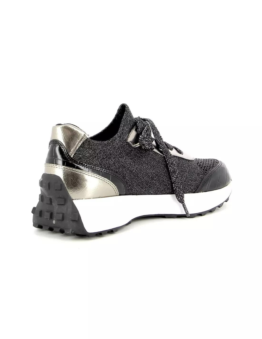 REQINS IMPALA CROCHET LAME - Baskets Noir
