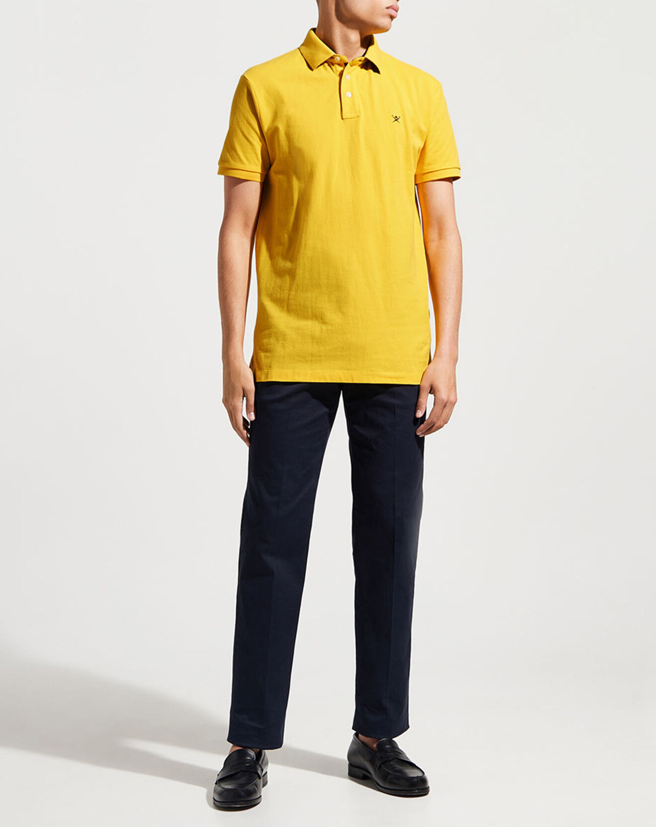 Hackett London Polo Regular Fit uni piqué jaune
