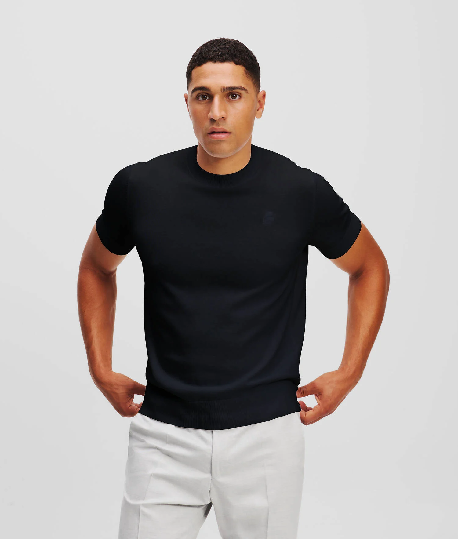 SWEAT-SHIRT À MANCHES COURTES KARL KAMEO - Noir