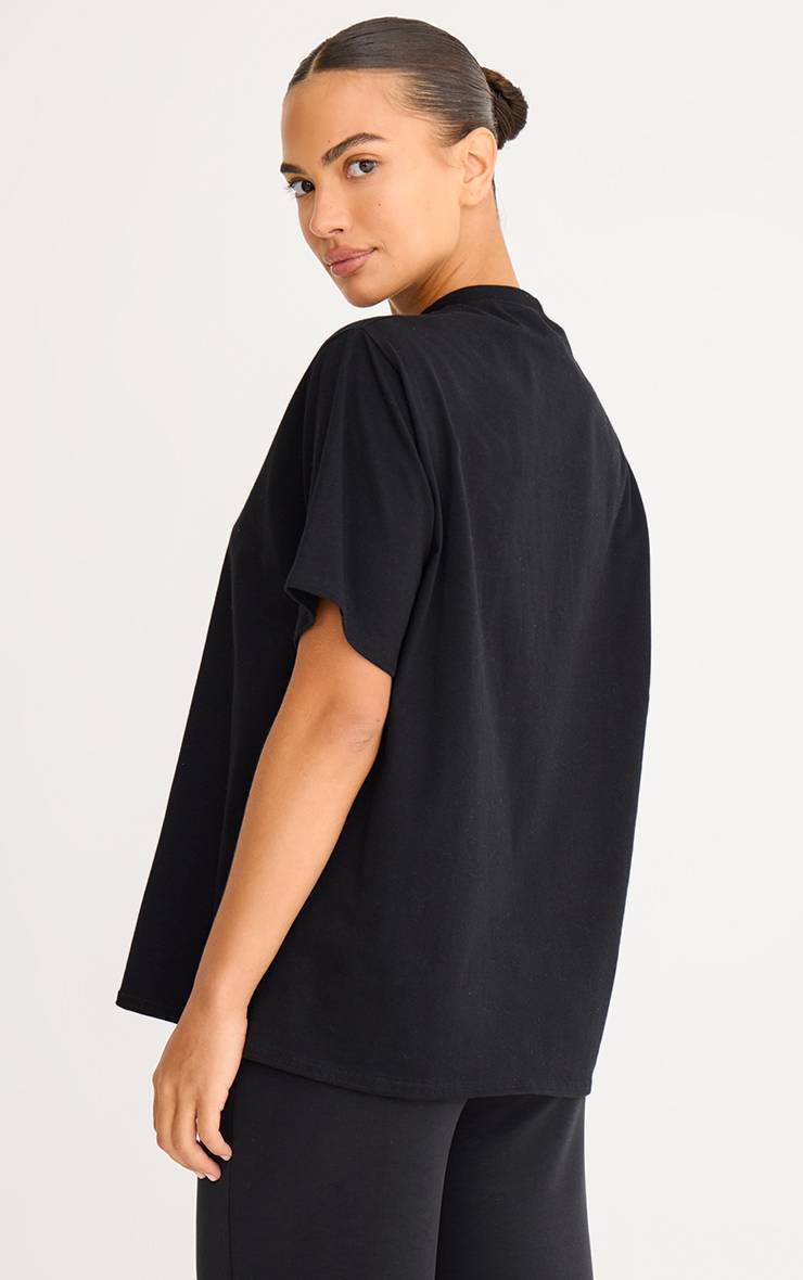 Noir T-shirt Oversize Basique En Coton