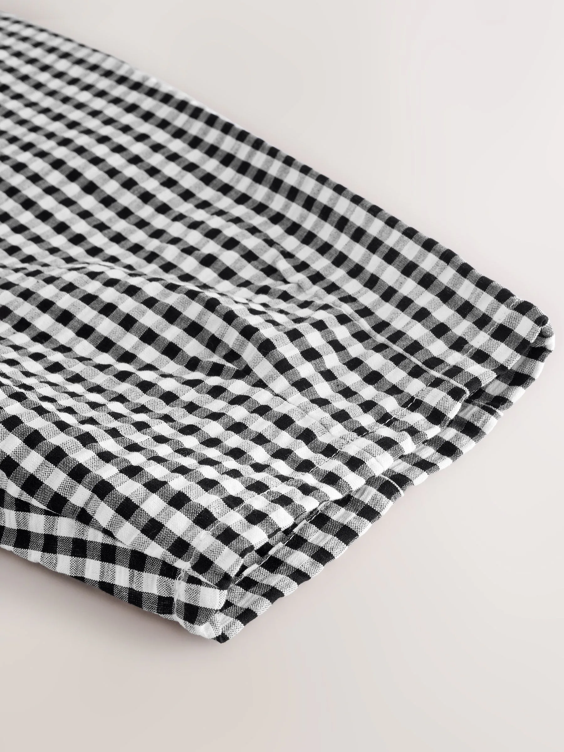 Zwarte/witte gingham-ruit - Pull-on barrelbroek (3-16jr)