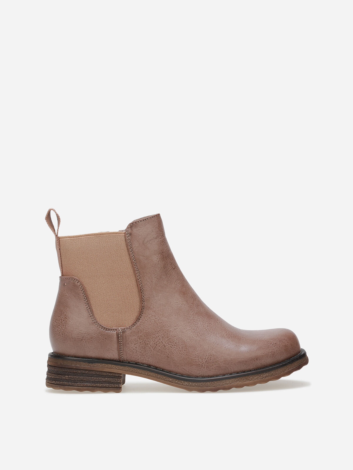 Bottines Chelsea à semelle dentelée- Taupe