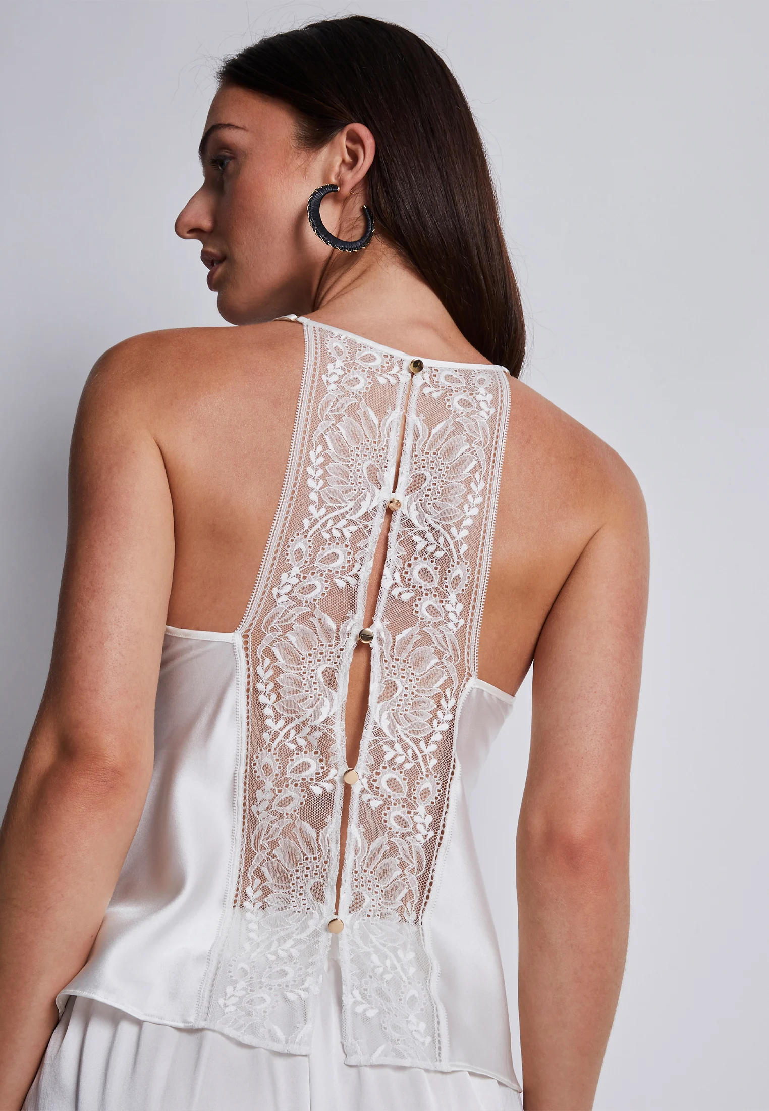 MIDNIGHT WHISPER - Top à fines bretelles | Blanc