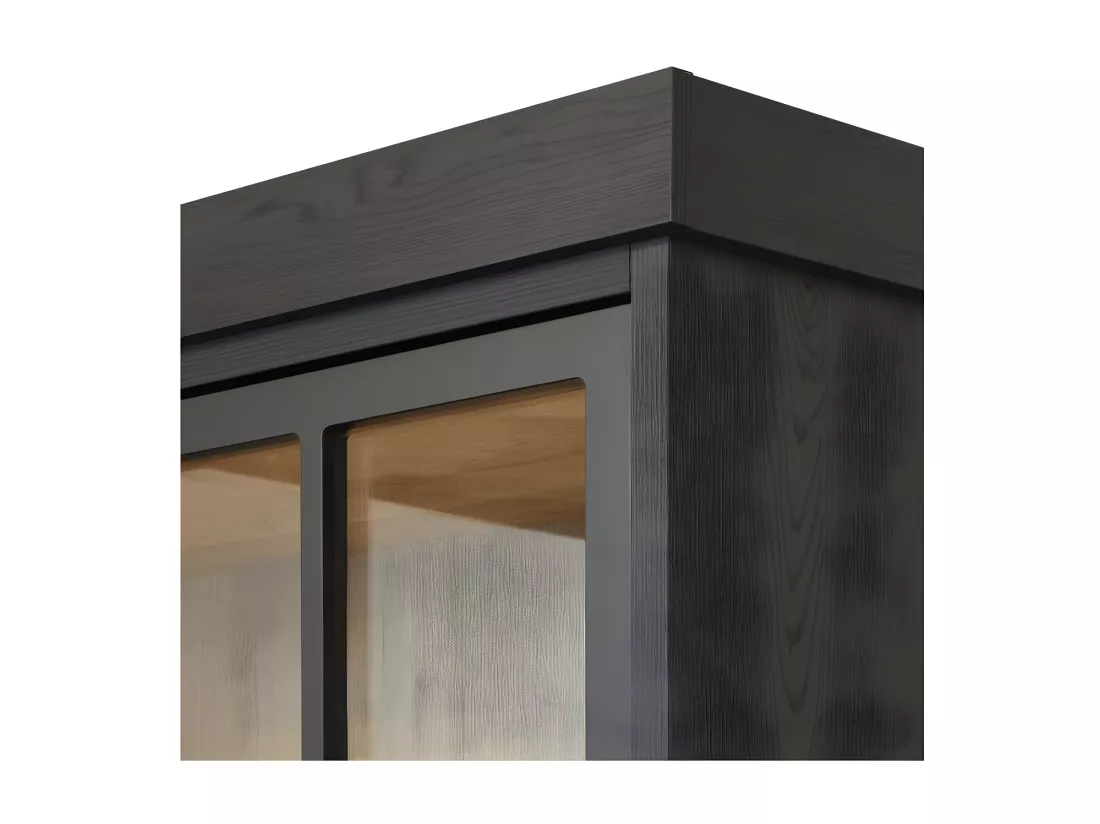 Argentier 4 portes à Led Bois Noir - UNYS