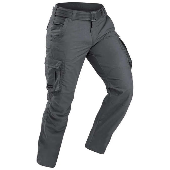 Decathlon Forclaz - Calça Cargo Masculina Forclaz para Viagem e Mochilão - TRAVEL 100 Cinza
