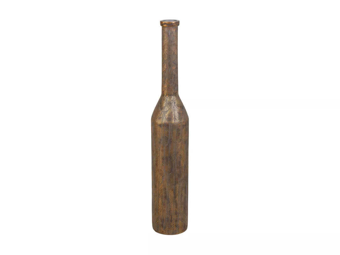 Vase en polyrésine marron 17,5x17,5x100h