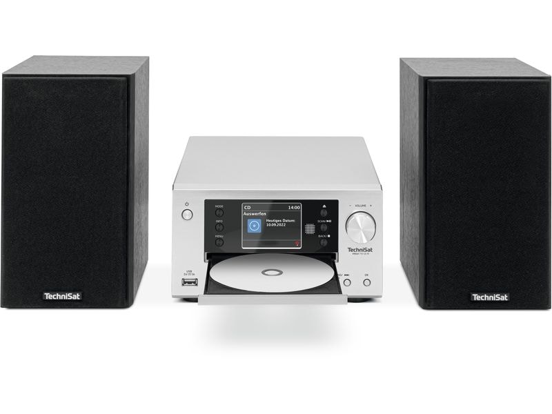 Technisat Micro-HiFi Anlage Viola 710 CD IR Schwarz/Silber Kompakte Hi-Fi-Anlage mit DAB  und UKW