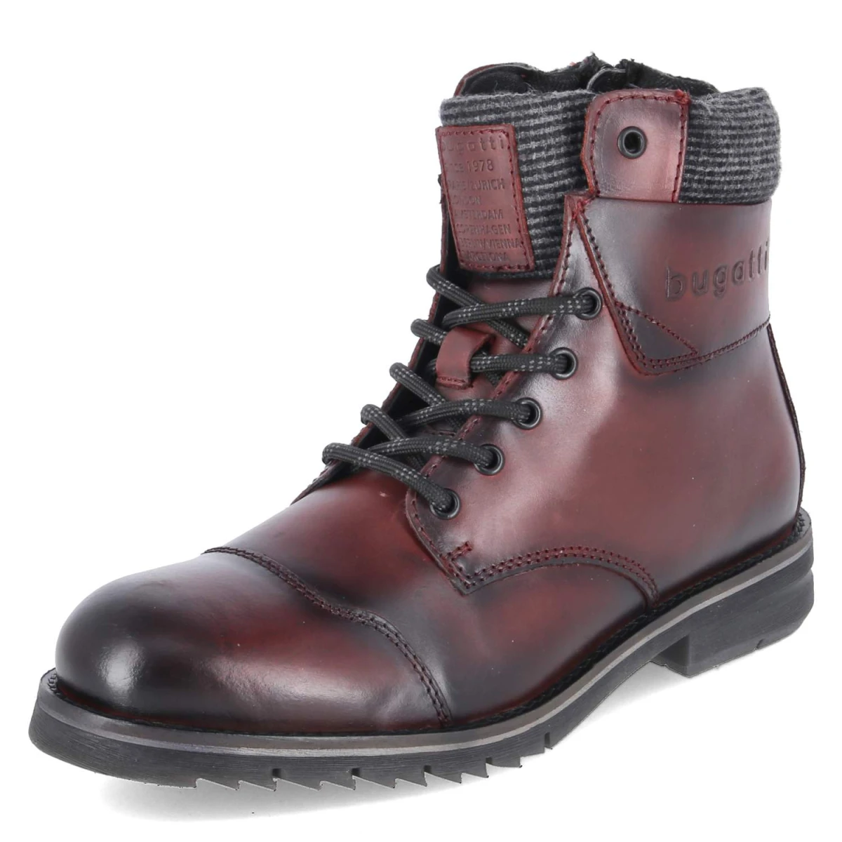 BugattiSchnürboots - dark red