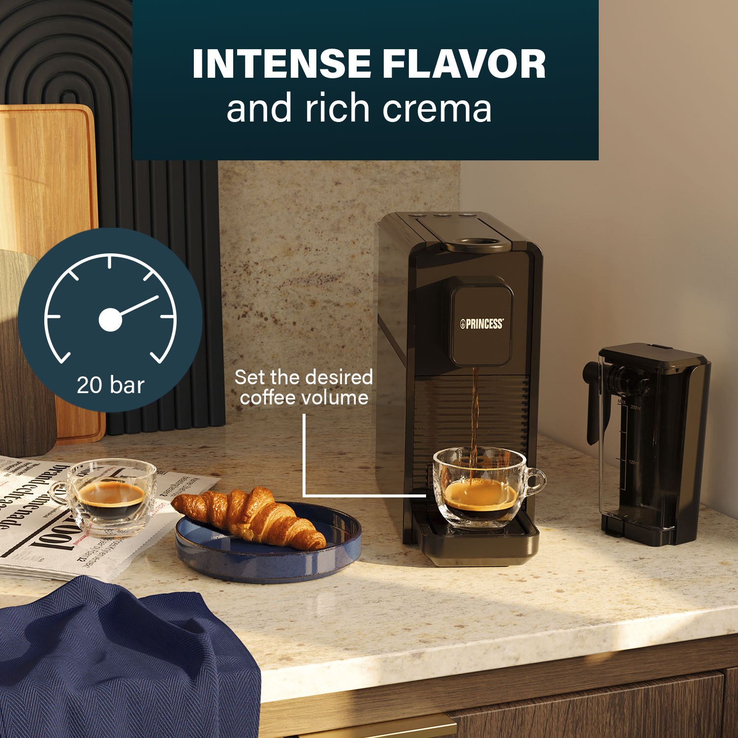 Princess Capsule koffiemachine met melkopschuimer