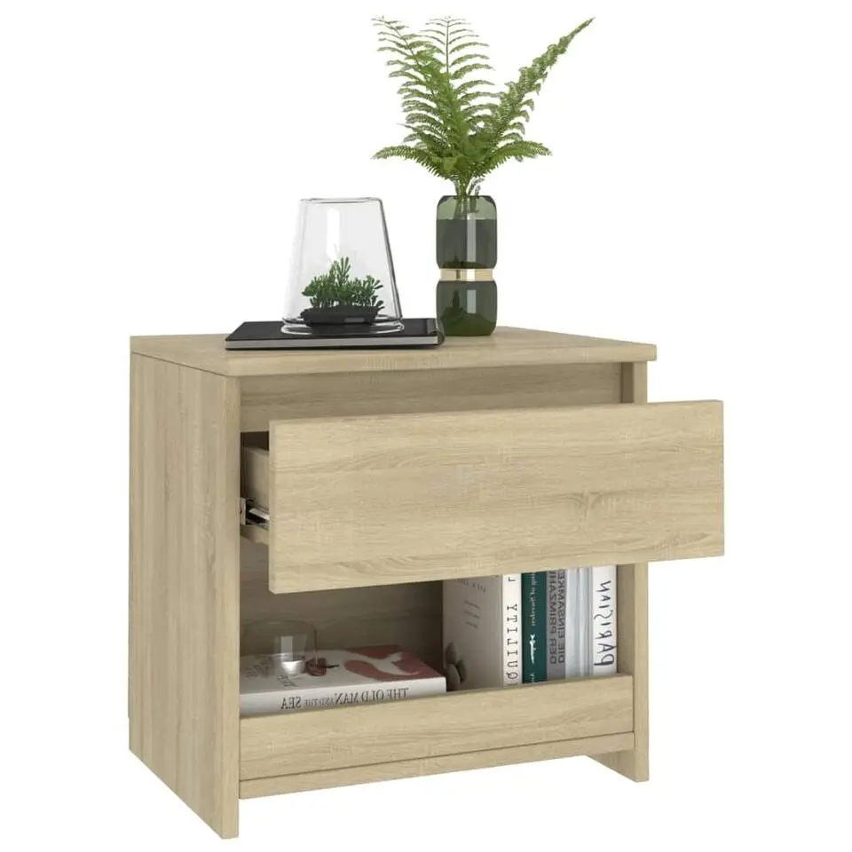 vidaXL - Nachtkastje - Bruin - Bewerkt hout