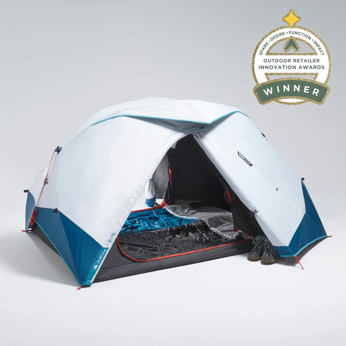 Decathlon Quechua - Barraca de Camping Quechua 2 Second Easy Fresh & Preta Impermeável Pop Up para 2 Pessoas