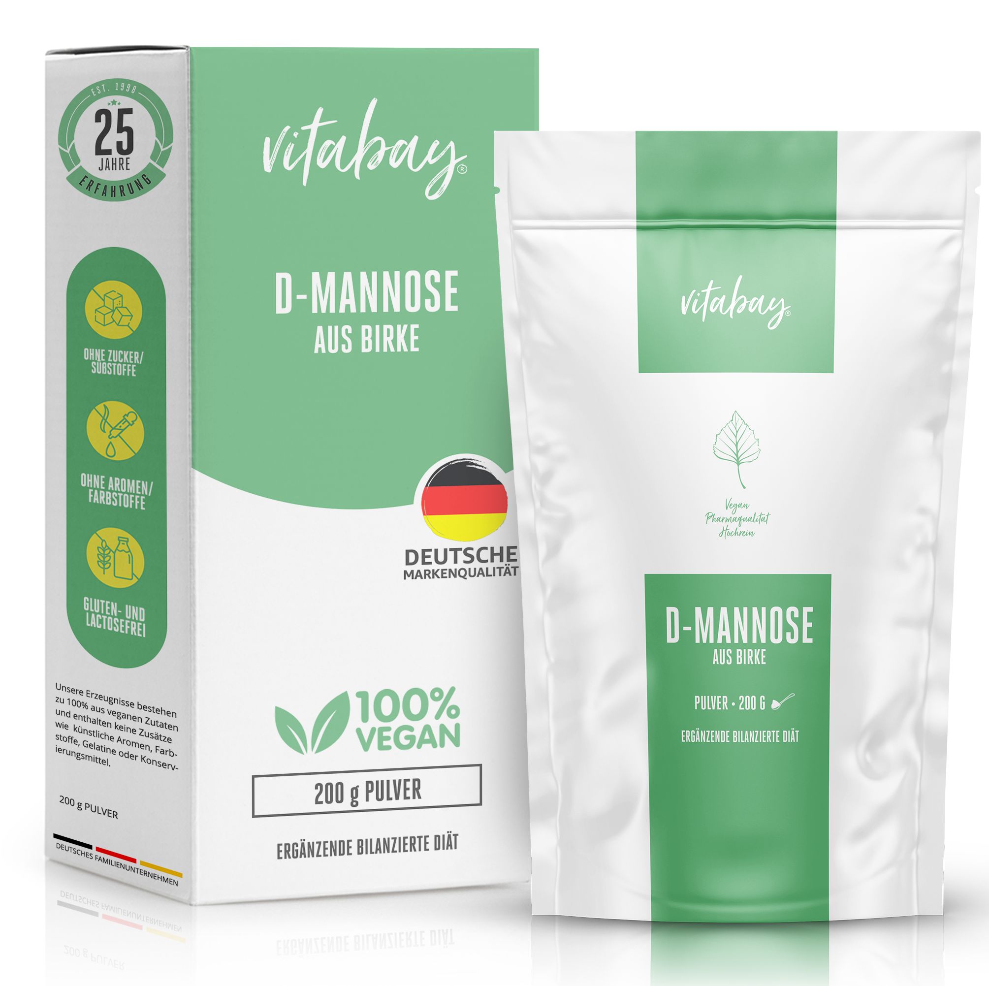 Vitabay D Mannose Pulver aus Birke